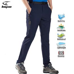 Outdoor Pants LNGXO Waterproof Hiking Pants Men Quick Dry Trekking Camping Climbing Running Outdoor Rain Pants Stretch Breathable Trousers Men 231211