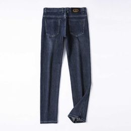 Men's Jeans designer luxury Autumn and Winter B New for Light Business Small Straight Long Pants Slim Fit 3EWQ