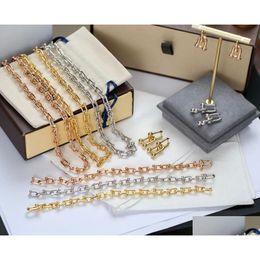 Other Jewellery Sets Luxury Brand Party Jewellery Set Houseshoe Hardware Geometric Necklace Bracelet Earrings Famous Drop Delivery Jewellery Dh0Bp