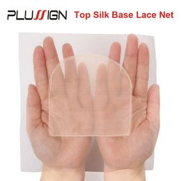 Wig Caps 4 Pcs/Lot Top Silk Base Net For Lace Wig Base Cap 4x4 13x4 Inch Frontal Closure Base Wig Netting Lace Material Made In Korea 231211