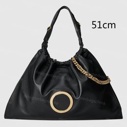 Large Tote Bag Handbags Chain Drawstring Shopping Underarm Shoulder Genuine Leather Crossbody Bags Totes Designer Handbag Pure Magnetic buckle Adjustable strap