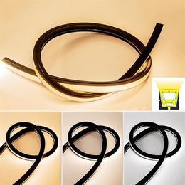 Strips Black 16MM Narrow Neon Strip Lamp SMD2835 DC12V Flexible Silicone Rope Tube Waterproof Recessed Home Decoration Soft Tape L284Y