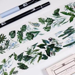 Gift Wrap Vintage Green Ferns Plant Washi PET Tape For Card Making Decoration DIY Scrapbooking Plan Stickers