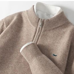 Men s Thermal Underwear Cashmere Sweater Men Pullover Autumn Half turtleneck Zipper Soft Warm Wool Jumper Knitted Winter Sweaters 231212