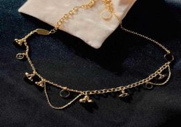 Fashion gold chain necklace bracelet for women party wedding engagement lovers gift Jewellery with box NRJ5065562