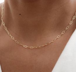 14K Gold Filled Necklace Handmade Gold Choker Boho Chain Collier Femme Kolye Collares Women Jewellery Necklace for Women LJ2008312584493765