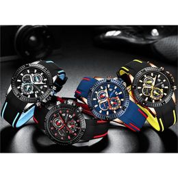 Mini Focus oem Customized silicon band mens wrist watch with japan movement249T