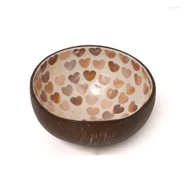 Decorative Figurines Creative Handmade Coconut Shell Bowl Arts Painting Wood Bowls Home Decor Storage Tray Jewellery Healing Crystal Stone