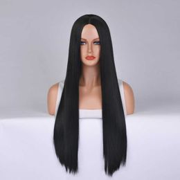 Cosplay Wigs Wig Halloween COS Coloured Women's Long Bang Mid length Straight Hair Headband