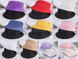 Doublesided Cap Solid Colour Bucket Hat Men And Women Flat Sun Hat Reversible Fisherman Hat Party Hats de1808916681