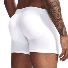 Underwear Men S Hip Up Cotton Padded Enhancing Butt Boxer Shorts Trunk With Removable Pads Ropa Interior Hombre Slip