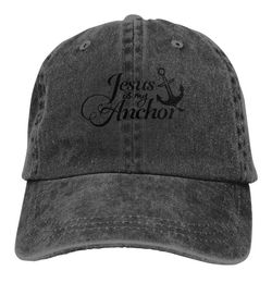 JESUS IS MY ANCHOR Denim Baseball Caps Unisex Camping JESUS IS MY ANCHOR Bill Caps Fashion Active Dome Hats8159645