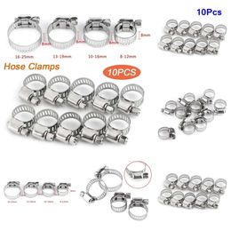 New Storage Bags 10pcs Adjustable Stainless Steel Screw Band Hose Clamps Car Fuel Hose Clamps Pipe Clamp Worm Gear Clip Hose Clamp Plier Tools