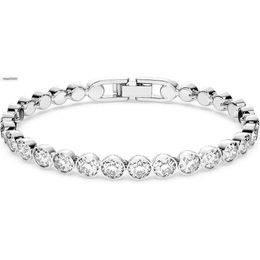 Chain Tennis Bracelet And Earring Jewellery Collection Rhodium Finish Clear Crystals Drop Delivery Bracelets Otxh8