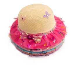 Hat children hat sun shade summer sun block little girl princess hat lace small fresh The butterfly fly5783807