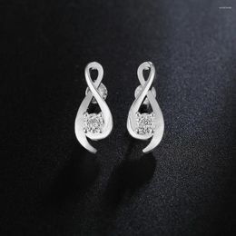 Stud Earrings 925 Sterling Silver Zircon For Women High Quality Party Wedding Jewellery Exquisite Ear Studs Christmas Gift