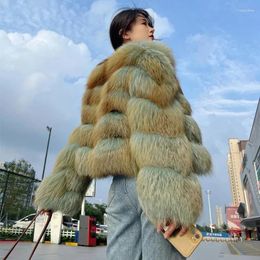 Women's Fur 2023 Winter Imitation Coat For Women Short V-Neck Long Sleeves Luxury Trend Young Thick Warm Plush Female