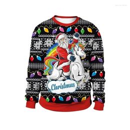 Men's Sweaters 3D Printed Christmas Gift Sweater For Men And Women's Casual Long Sleeved Sportswear Designer