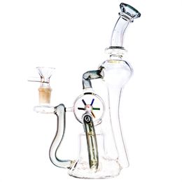 heady glass bongs Hookah/ Spinning Windmill Perc Recycler Bong 14mm Water Pipe