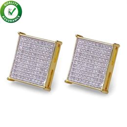 Cubic Zirconia Stick Designer Stud Earrings Hip Hop Jewelry Mens Diamond Accessories245C