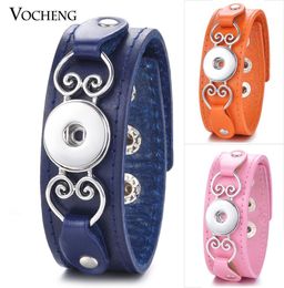 10pcslot Ginger Snap Charms Genuine Leather Bracelet 18mm Button Vocheng Interchangeable Jewellery NN607104958603