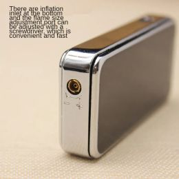 Classic Phone Modelling Windproof Sliding Off Inflated Butane Gas Lighter Turbine Torch Red Jet Flame Iigniter Gadget For Gift BJ