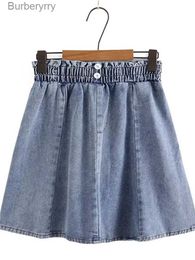 Skirts Plus Size Women's Denim Skirt Stretch Elastic Waist Short Skirt Non-Stretch Thin Denim Mini Skirt For Busty Lady In Summer WearL231212