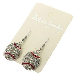 Dangle & Chandelier Sparkling Crystal Embellished Baseball Softball Dangle Earrings Sports Theme For Women And Drop Delivery Jewellery E Dhqe5