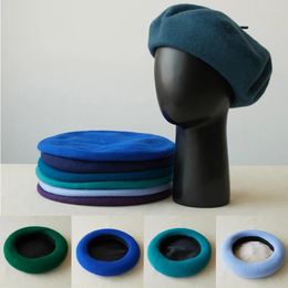 Berets 2023 Fashion Winter Beret Caps Women Solid Colour Wool Painter Hat Autumn Warm Female Lady Casual Outdoor Daily