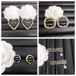 Simple Fashion Designer Letter Brooch Famous Letter Brooches Crystal Pearl Women Christm Jewelry Accessories Wedding Party Gifts High Quality 20 Style