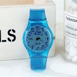 JHlF Brand Korean Fashion Simple Promotion Quartz Plastic Ladies Watches Casual Personality Student Womens Watch Whole Colorfu212o