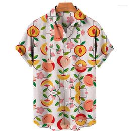 Men's Casual Shirts 3D Print Luxury Designer Clothing Medieval Tropical Fruit Hawaiian Harajuku Fashion Style Tiki Large Size Floral Shirt