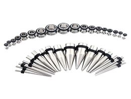 Stud Gauge 36pcsset 316l Steel Tapers And Tunnels Ear Stretching Kit Body Jewelry1380123