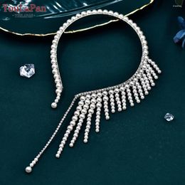 Pendant Necklaces YouLaPan Pearls Necklace Wedding Tassel Bead Bridal Dress Accessories Pearl Collar Bride Jewelry Decoration Bridesmaid