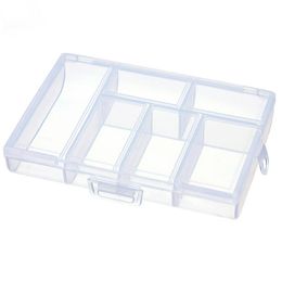 Plastic 6 Slots Jewelry Tool Box Organizer Storage Beads Jewelry Box New Fashion Plastic Packaging Gift Earring Ring3046