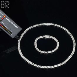 6mm 18" Cuban Link Chain Vvs Moissanite Necklace Factory Custom Gold Plating 925 Sterling Silver Fine Jewelry