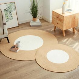 Carpets Hand Woven Round Rug 45cm Bedroom Washable Braided Area Floor Carpet For Room Bedside Home