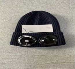 Two glasses goggles beanies men autumn winter thick knitted skull caps outdoor sports hats women uniesex beanies black greyblue f4327837