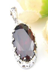 Thanksgiving Day Jewellery Red Garnet Oval Cut Pendants 925 Silver Jewellery For Women Necklace Pendants Mother Gift P000615986435643204