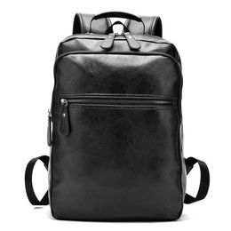 Backpack 2021 Fashion Men's Bag Male Top Leather Laptop Computer Bags High School Student College Students297z