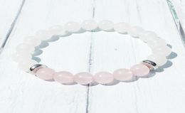 MG0382 Fashion Design Crystals Bracelet for Women Natural Rose Quartz Snow Quartz Bracelet Negative Balance Energy Jewelry3005926