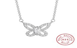 Luxury Butterfly 2ct Marquise Cut SONA stone Pendant Necklace 925 Sterling Silver Unique wedding Fine Jewelry With 45cm Chain3276316