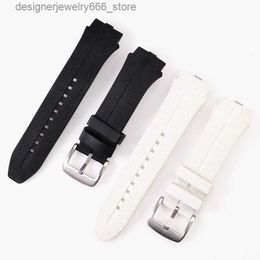 Watch Bands Suitable for LG Urbane 2 LTE LG W200 Smart Sile Rubber Strap Wristband Bracelet black White belt band Q231212