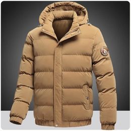 Men s Jackets Cotton Padded Puffer Jacket Windbreakers Winter Parkas Bomber Warm Thicken Ski Camping Coats With Detachable Hood 231212