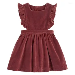 Girl Dresses 2023 Velvet Dress For Girls Kids Vintage Autumn Clothes Children Princess Boutique Design Sleeveless Infants Outfits