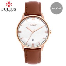 Watches Men Luxury Stainless Steel Back Waterproof Auto Date Limited Watch High Quality Miyota Movement Leather Fashion JAL-030199i