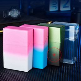 Latest Cool Colourful Pink Transparent Smoking Cigarette Cases Storage Box Portable Innovative Exclusive Housing Opening Moistureproof Stash Case DHL
