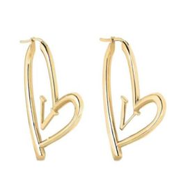 Big Size Fashion gold Heart Hoop Huggie earrings for women party wedding lovers gift Jewellery engagement with Box NRJ223Q