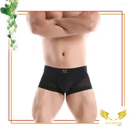 Underpants Wholesale Of Bathing Love Angel Men's Underwear With Nylon Mesh Spliced Breathable And Sexy Flat Corner Pants By Manufacturer