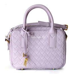 Crossbody Women Purse Bags Vbottega New Versatile Getaway 2024 Small Square Box Handmade Leather Handwoven One Shoulder Designer Women Bag 967a